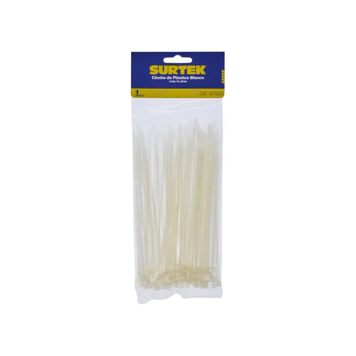 100 Cinchos Plasticos 100 x 2.5 mm Color Natural Surtek - Lock