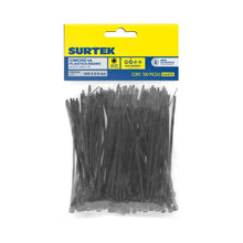 100 Cinchos Plasticos 100 x 2.5 mm Tensión 8 Kg Negros Surtek - Lock - vista lateral