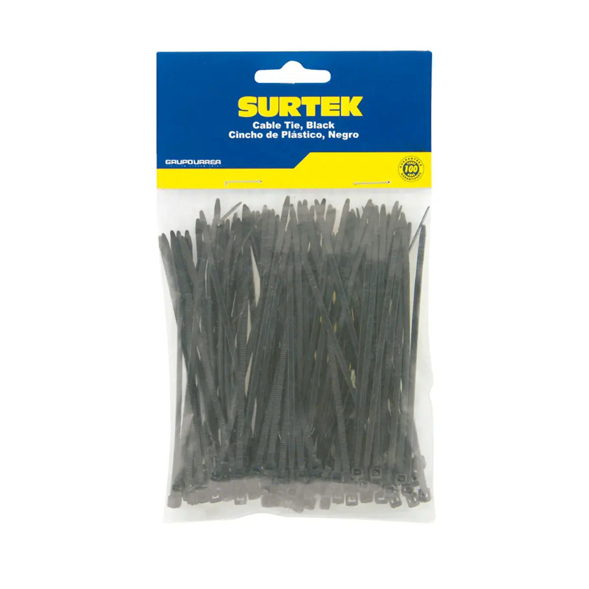 Cinchos plásticos 150 x 3.6 mm tensión 18 Kg 50 pz negro Urrea - Lock - detalle