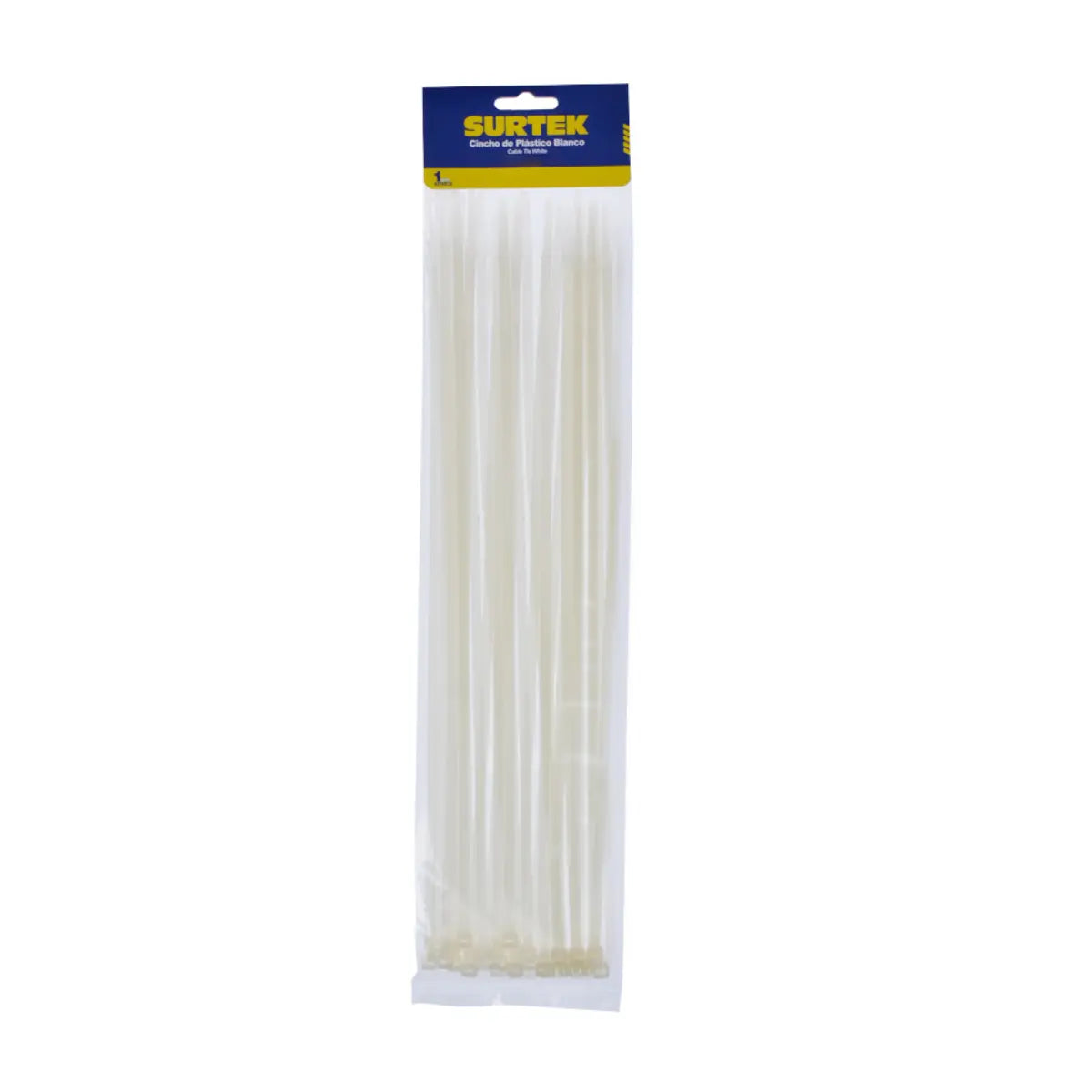 50 Cinchos Plasticos 300 x 4.6 mm Tensión 22 Kg Blancos Surtek - Lock - vista lateral