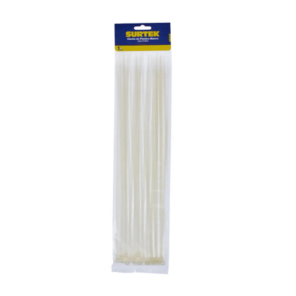 50 Cinchos Plasticos 300 x 4.6 mm Tensión 22 Kg Blancos Surtek - Lock - vista lateral