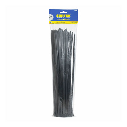 Cinchos plásticos 300 x 4.6 mm tensión 22 Kg de 50 pz negro Urrea - Lock - vista lateral