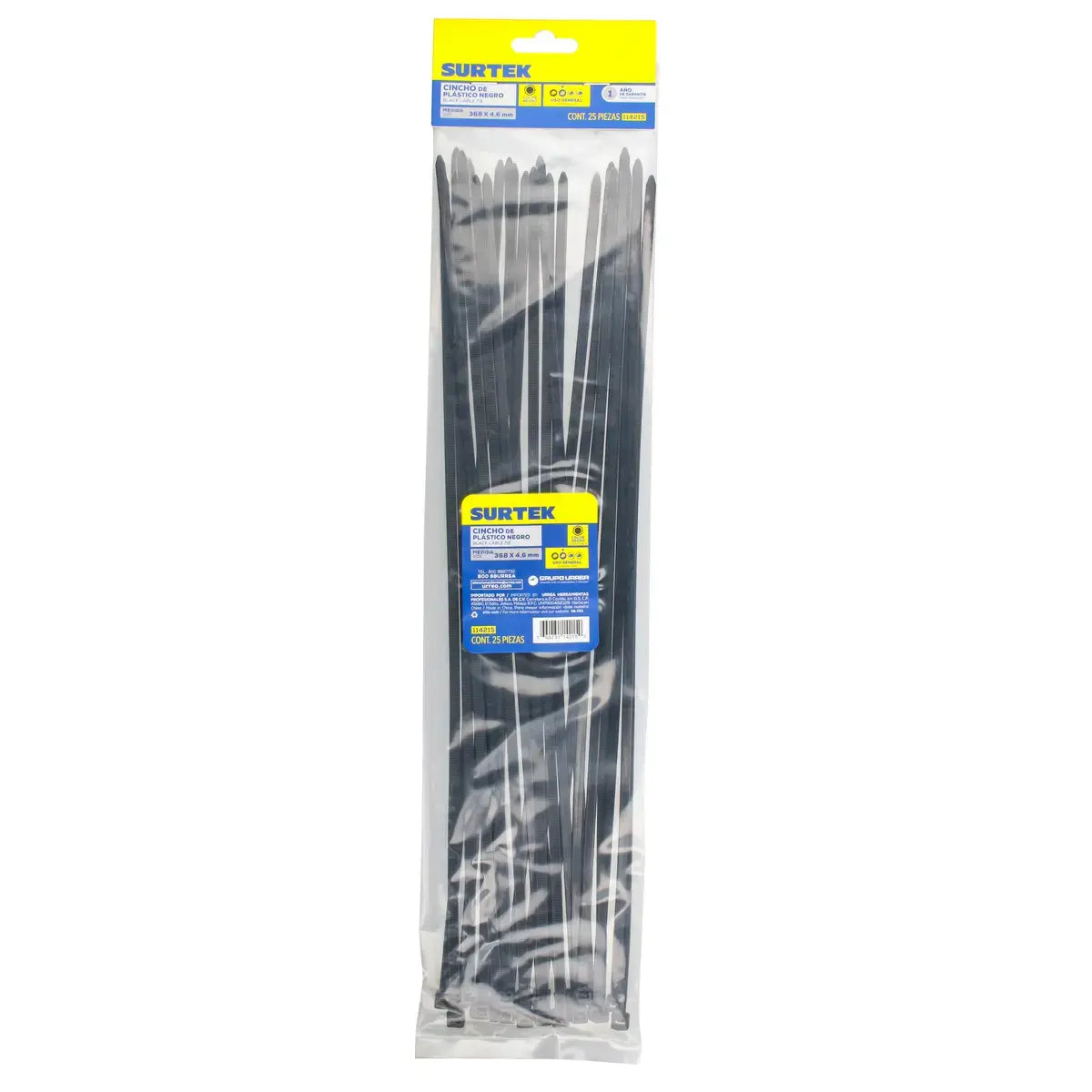 25pz Cinchos 368x4.6mm 114215 Surtek C/Negro - Lock - vista lateral