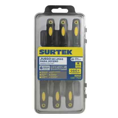 Juego de limas combinadas con mango bimaterial para joyero, 6 piezas urrea - Lock - vista lateral