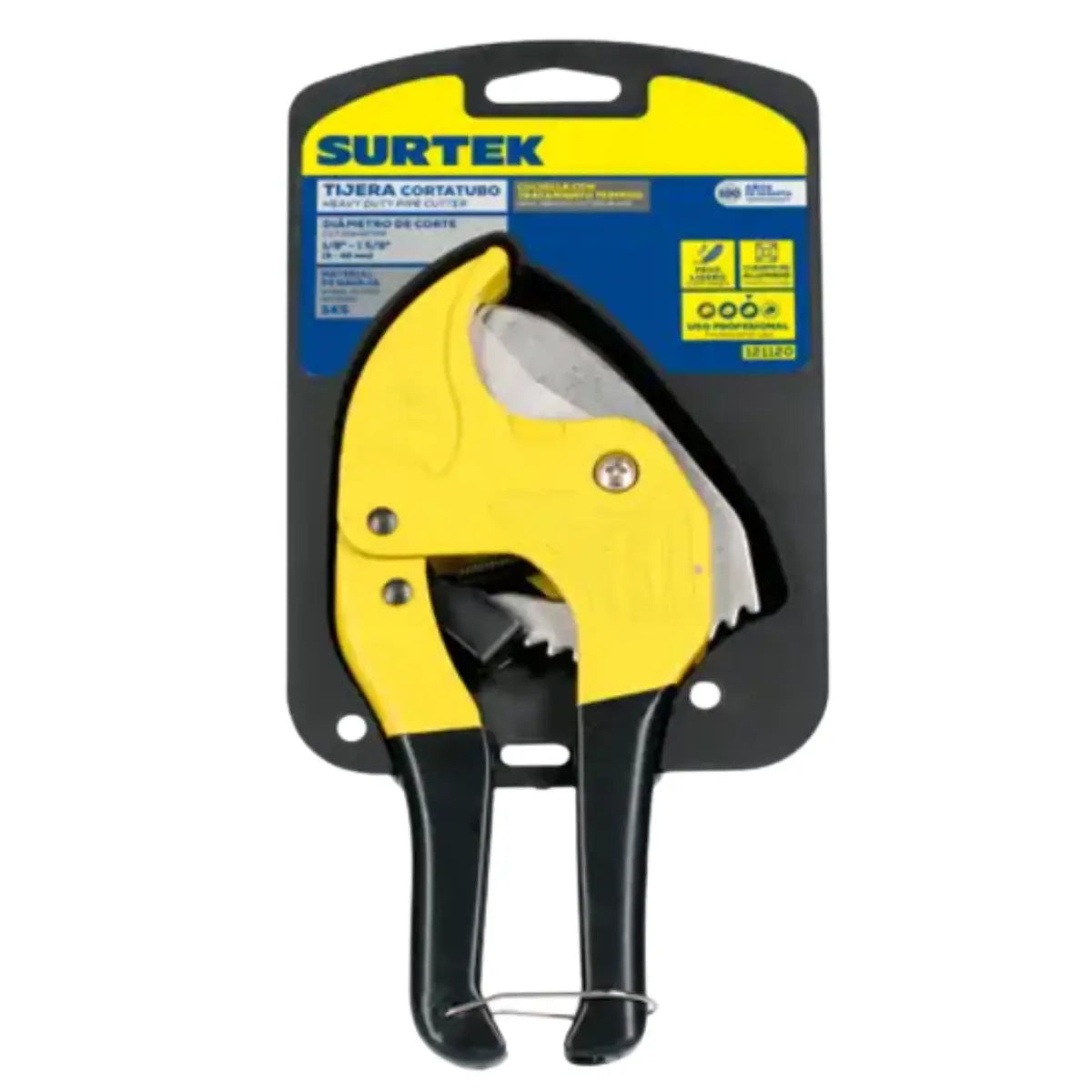Surtek 121120 Tijeras para tubos plásticos de 1/8" a 1-5/8" - Lock - vista lateral