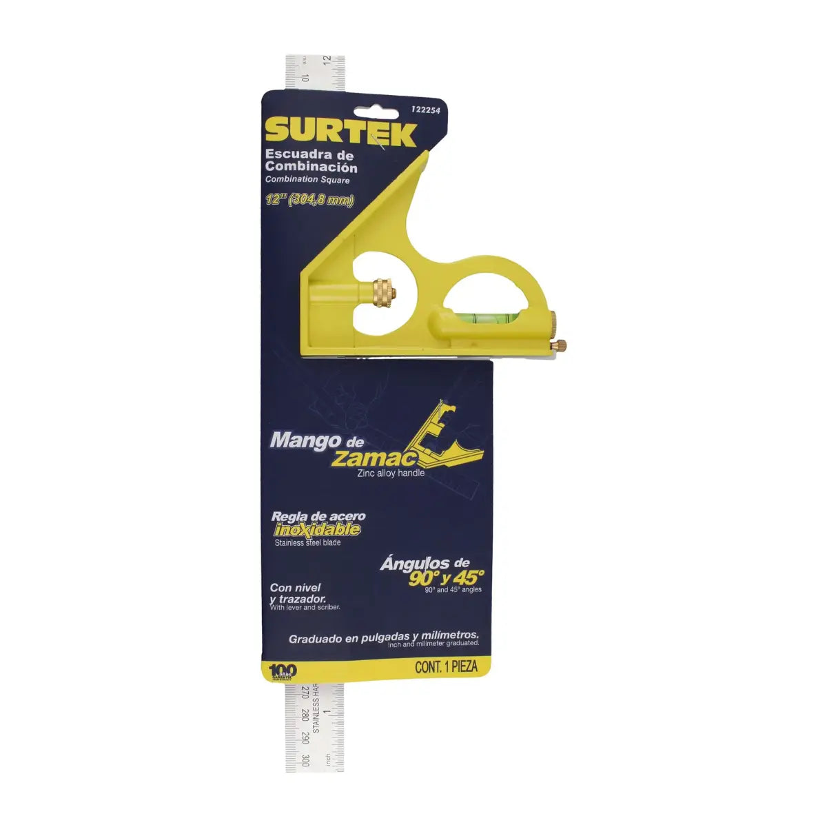 Escuadra de Combinación con Mango Zamac 12" Surtek - Lock