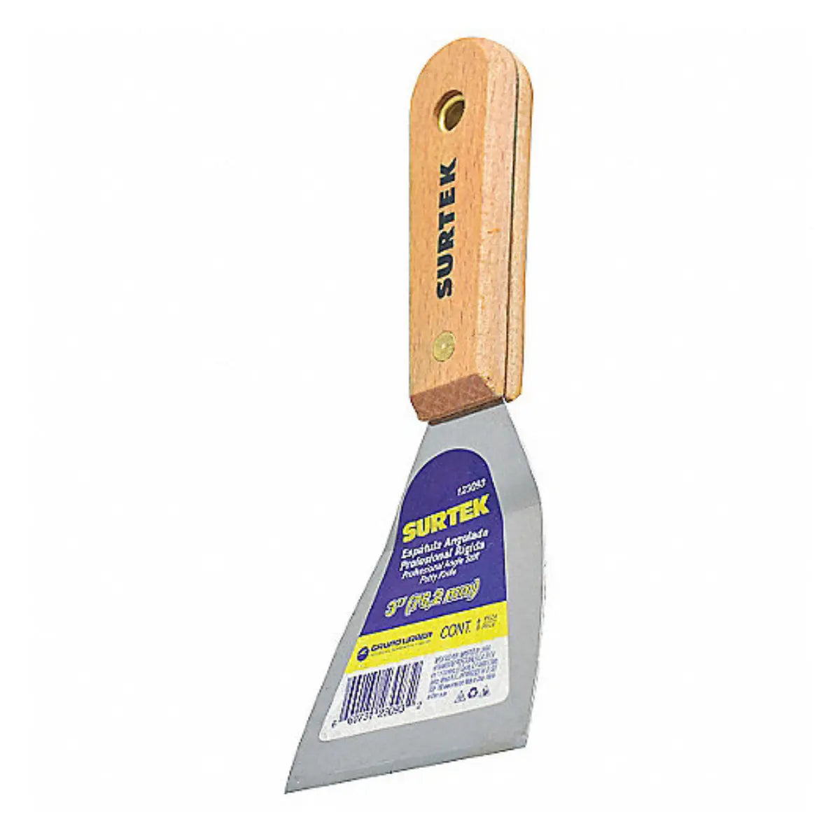 Espatula Flexible de Acero de Alto Carbon con Mango de Madera 3" Surtek - Lock - vista lateral