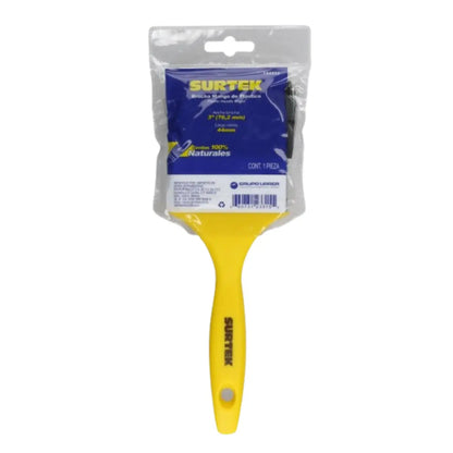 Brocha de Cerdas Naturales Mango Plástico 3" Surtek - Lock