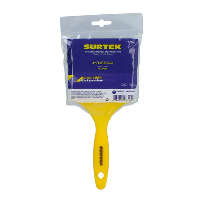 Brocha de Cerdas Naturales con Mango Plastico 4" Surtek - Lock
