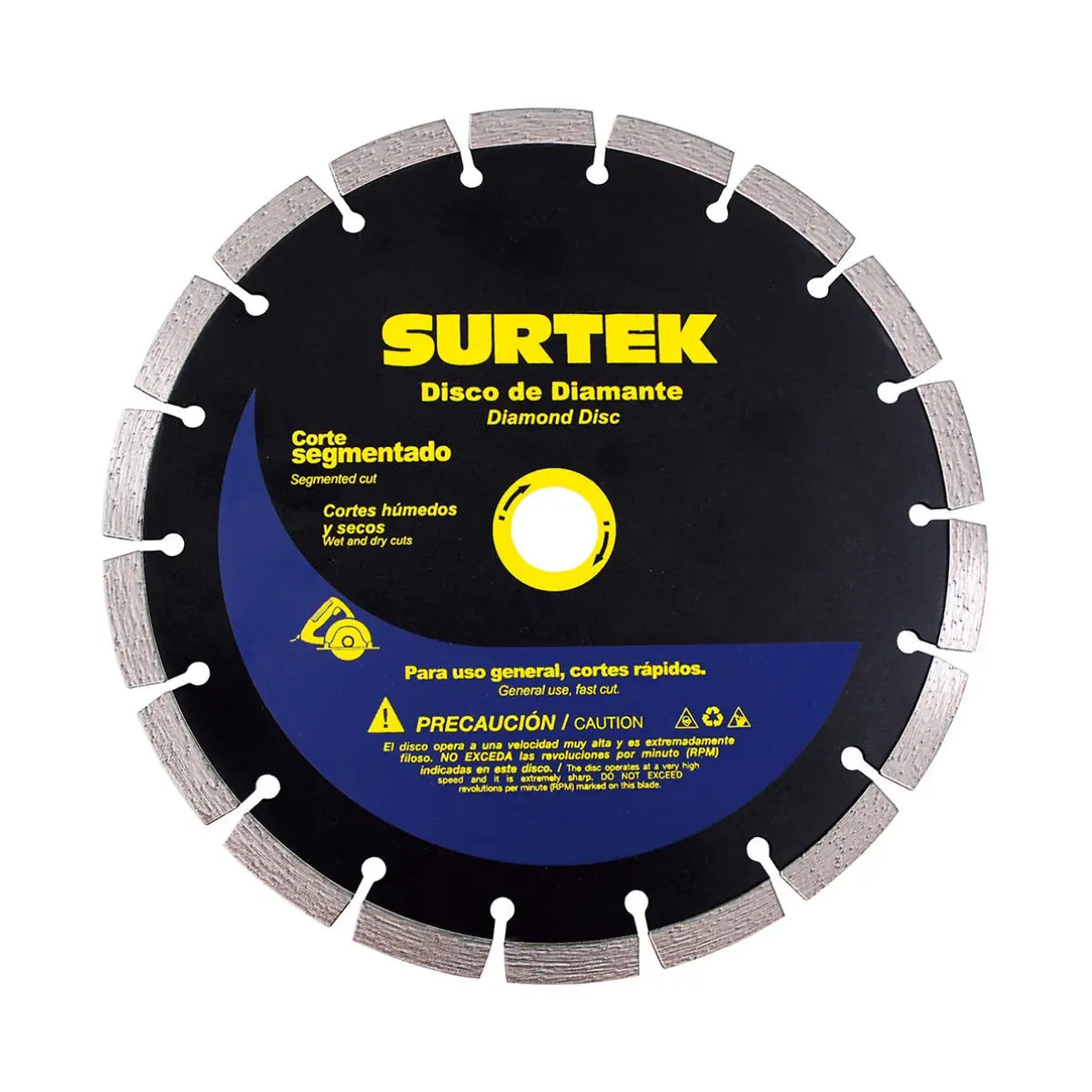 Disco de Diamante Corte Segmentado 4 1/2 pulgadas Surtek - Lock - detalle