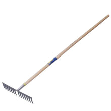 Rastrillo curvo para jardín con mango de madera 60,16 dientes - Lock
