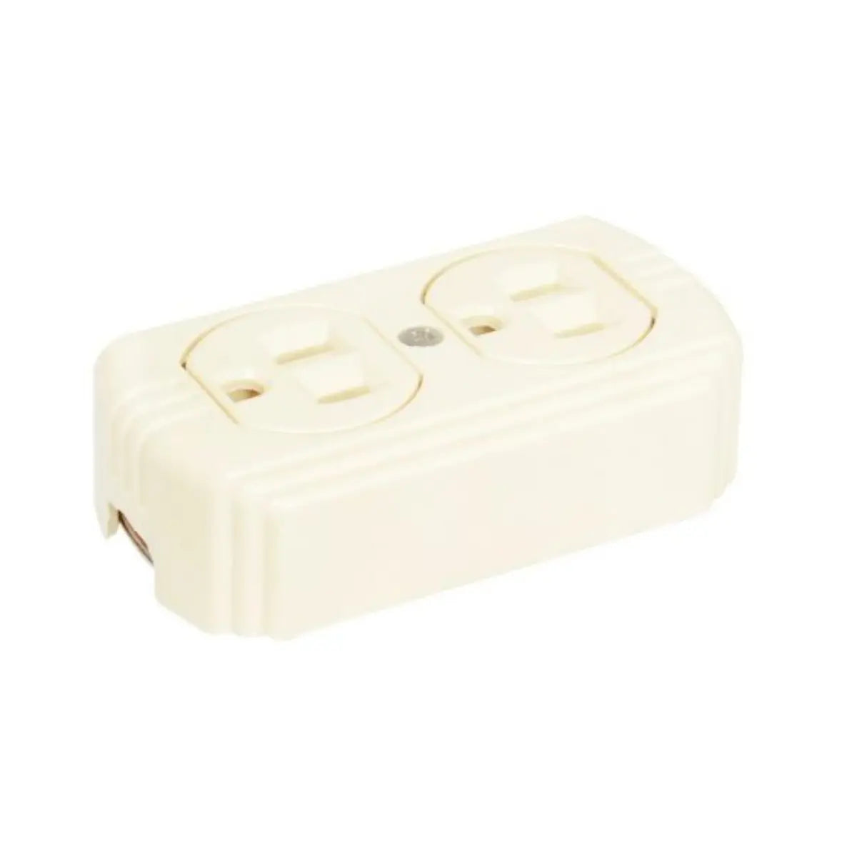 Contacto Doble Superficie Aterrizado Color Marfil Surtek - Lock