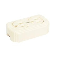 Contacto Doble Superficie Aterrizado Color Marfil Surtek - Lock