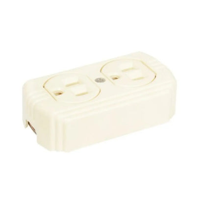 Contacto Doble Superficie Aterrizado Color Marfil Surtek - Lock