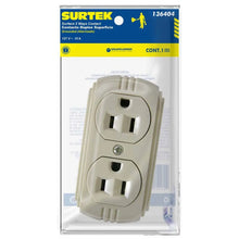 Contacto Doble Superficie Aterrizado Color Marfil Surtek - Lock - vista lateral