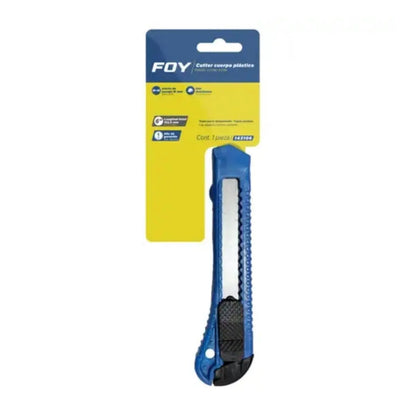 Cutter c/ Cuerpo Plastico Foy 18 mm Manual - Lock - vista lateral