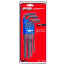 Juego de 9 llaves  hexagonales tipo "L" URREA - Lock