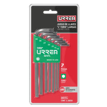 Juego de llaves largas hexagonales tipo "L", Torx  7 piezas en blíster - Lock