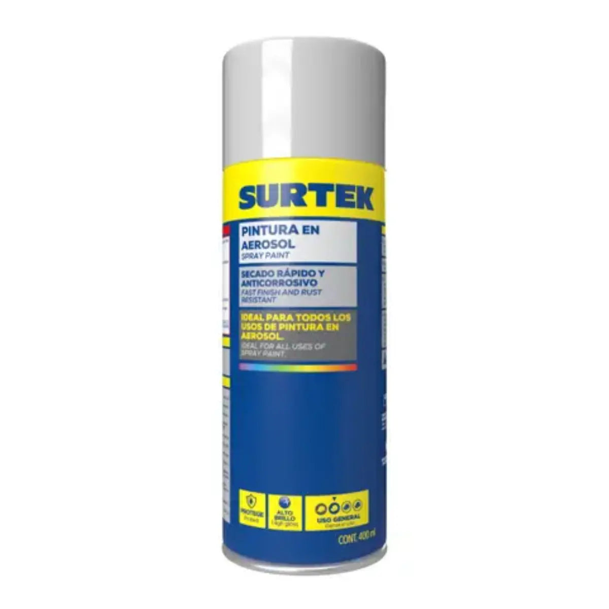 Pintura en Aerosol Negro Mate 400ml Surtek - Lock - vista lateral