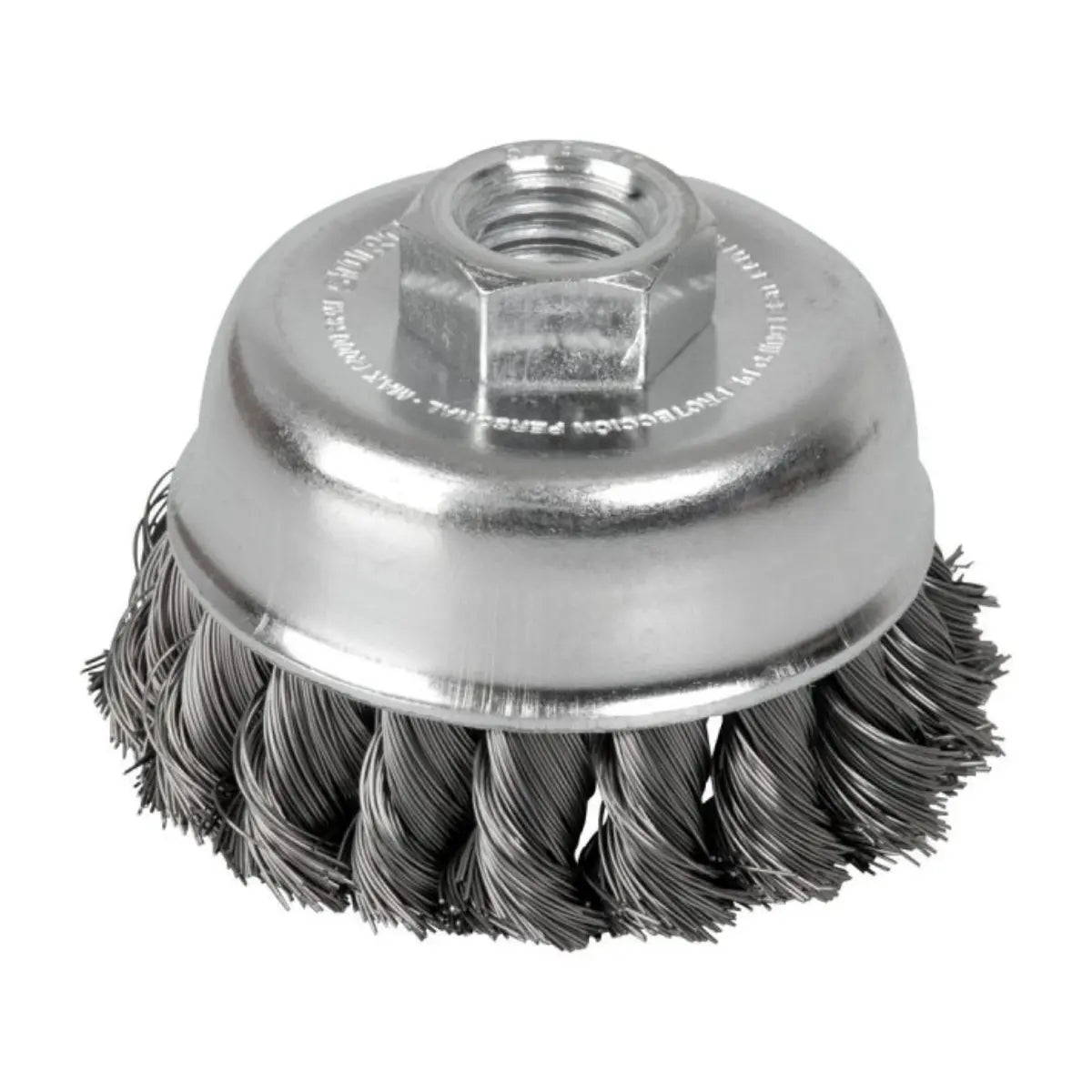 Carda Copa Trenzada Alambre Delgado Surtek 3" x 0.35 mm con Rosca 5/8" - Lock