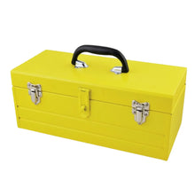 Caja portaherramientas metálica color amarillo con charola 23" x 9" x 7" Urrea - Lock