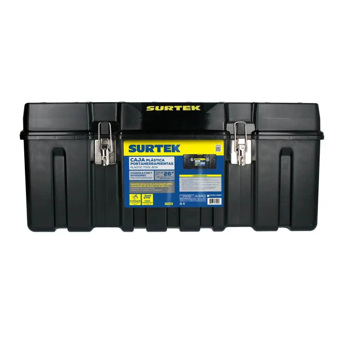Caja Portaherramientas Plastica Surtek 26" x 10" x 10" c/ Broches Metalicos - Lock