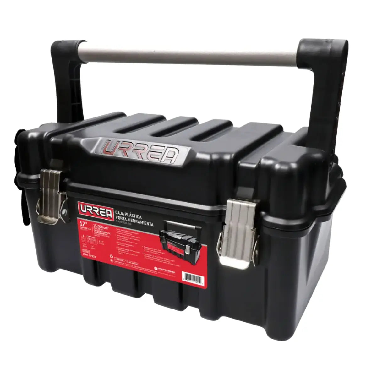 Urrea CPU17A Caja portaherramientas plástica con broches metálicos y charola 17" x 9" x 8" - Urrea - detalle