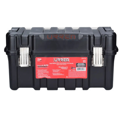 Urrea CPU17A Caja portaherramientas plástica con broches metálicos y charola 17" x 9" x 8" - Urrea
