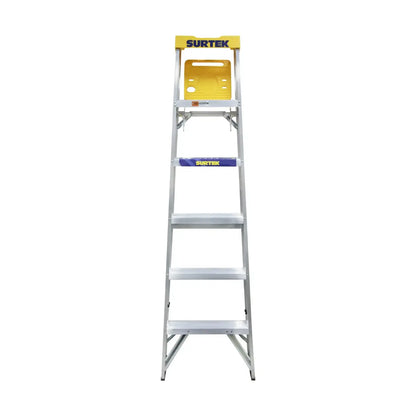 Escalera de Aluminio Tipo Tijera 5 Peldaños 1.83mt Surtek - Lock - detalle