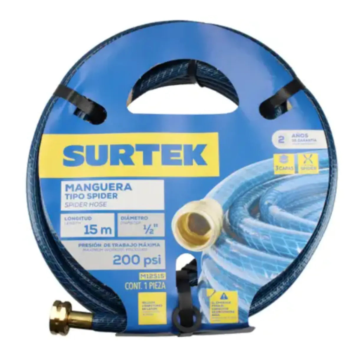 Manguera para jardín tejido spider con conector metálico 1/2 15m - Lock