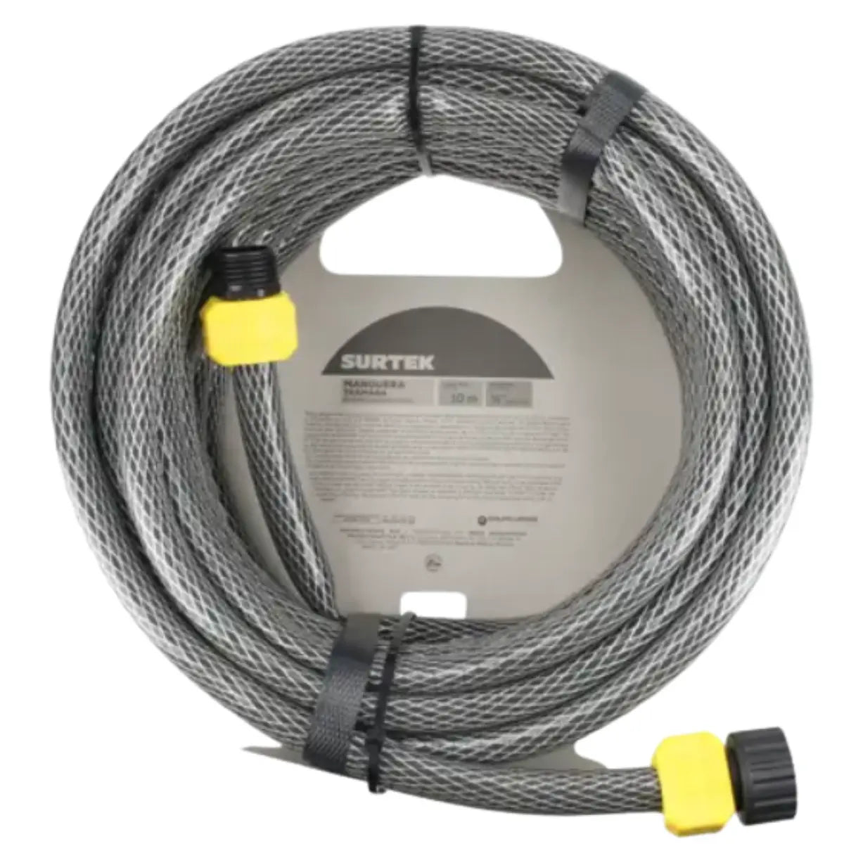 Manguera para jardín tramada gris con conector plásticos 1/2 10 m - Urrea - vista lateral