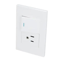 Placa 1 Interruptor 1 contacto 1/2, línea Premium, color blanco Surtek - Lock