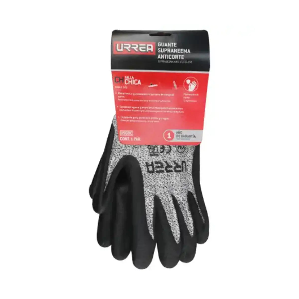 Guantes Fibra Urrea AntiCorte Recubrimiento Nitrilo Espumoso M - Lock - vista lateral