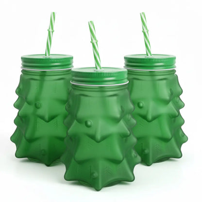 3 Frasco Mason Árbol Navideño VERDE 580ml 1428V Vittori - Vittori - vista lateral