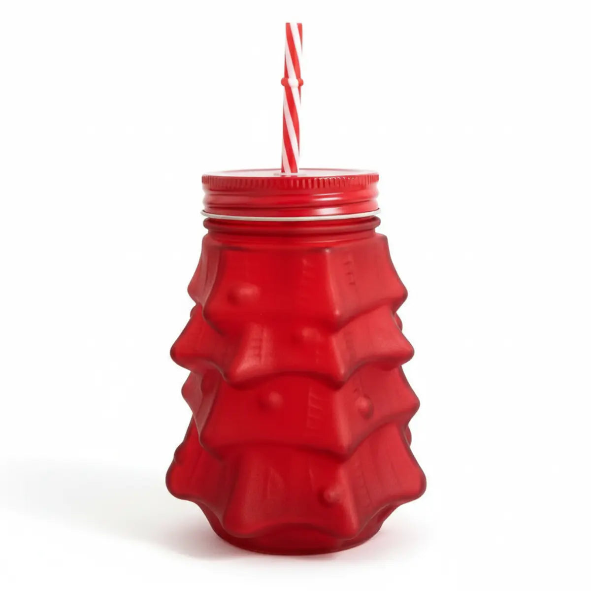 3 Frasco Mason Árbol Navideño ROJO 580ml 1428R Vittori - Vittori - empaque