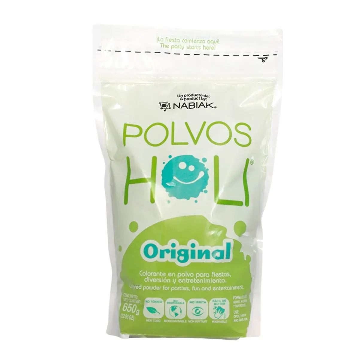 Polvos Holi Maxibolsa Original Verde Brillante 650gr - Polvos Holi