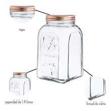 Set 2 Frasco Brocal Especiero De Vidrio 1 L - Vittori - vista lateral