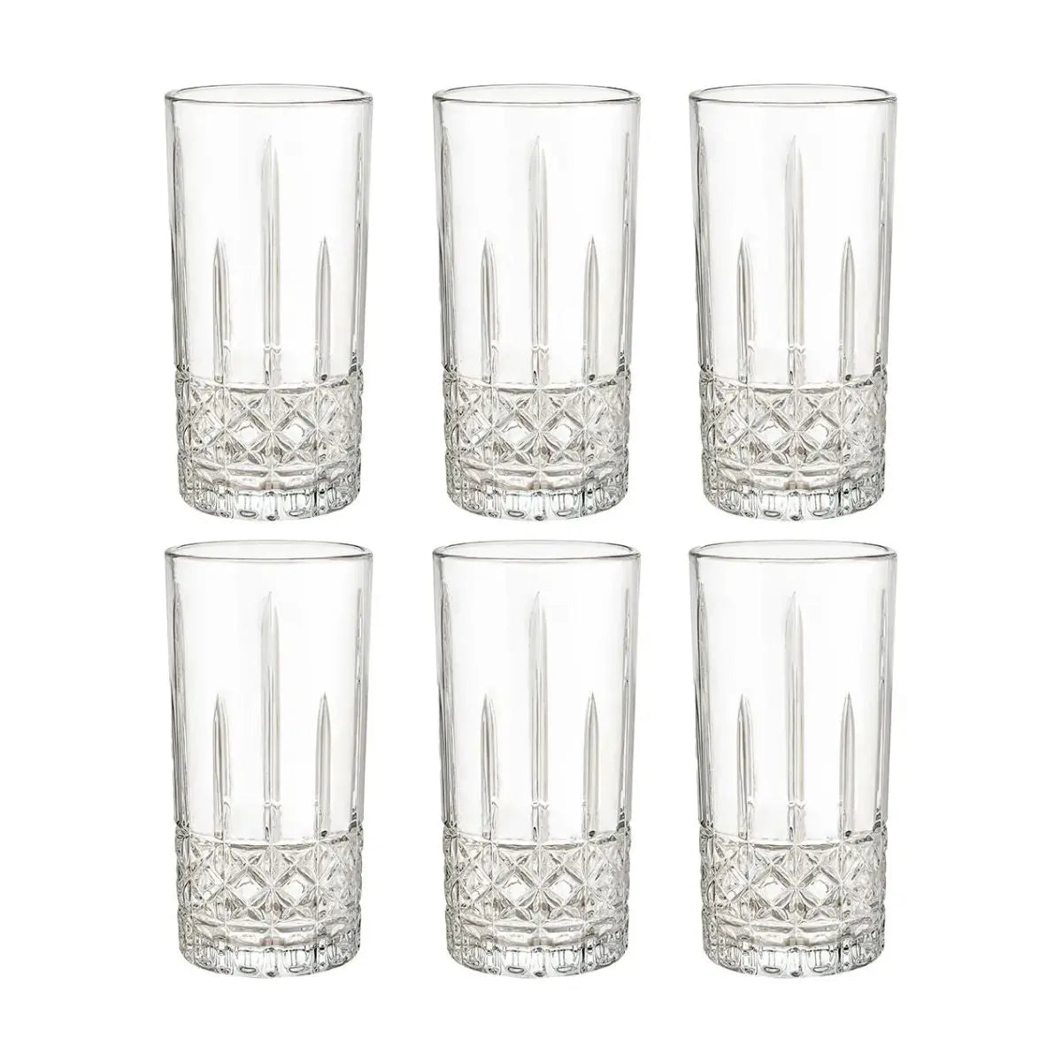 Juego 6 Vasos Jaiboleros Highball Grande De Vidrio 450 Ml Color Magno - Vittori - vista lateral