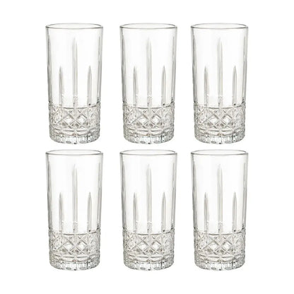 Juego 6 Vasos Jaiboleros Highball Grande De Vidrio 450 Ml Color Magno - Vittori - vista lateral