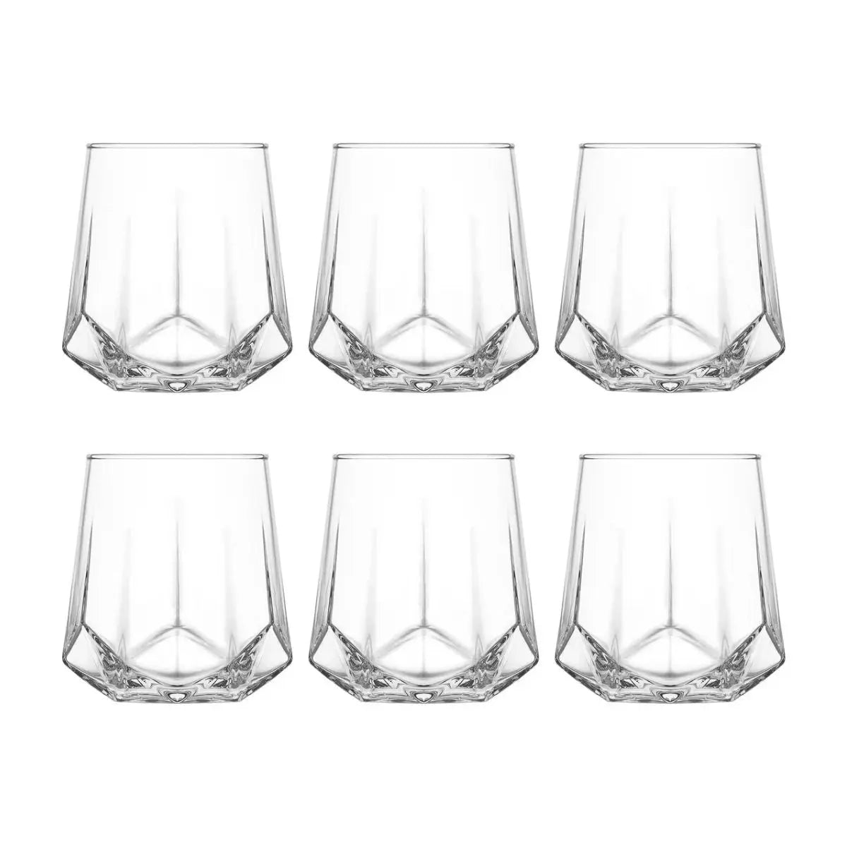 Juego 6 Vasos Dof Old Fashion Valeria Modernos Vidrio 400ml Color Cristalino - Vittori