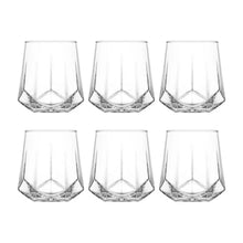 Juego 6 Vasos Dof Old Fashion Valeria Modernos Vidrio 400ml Color Cristalino - Vittori