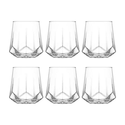 Juego 6 Vasos Dof Old Fashion Valeria Modernos Vidrio 400ml Color Cristalino - Vittori