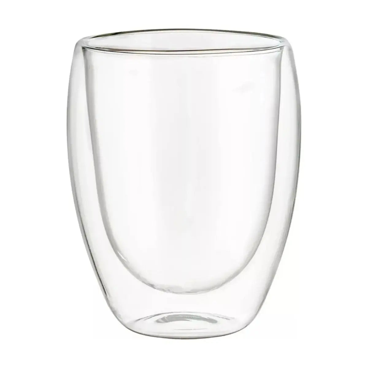 2 PZ Vasos de Vidrio con Doble Pared de Cristal Térmico 360 ML - Vittori - vista lateral