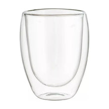 2 PZ Vasos de Vidrio con Doble Pared de Cristal Térmico 360 ML - Vittori - vista lateral