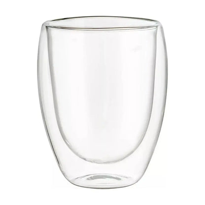 2 PZ Vasos de Vidrio con Doble Pared de Cristal Térmico 360 ML - Vittori - vista lateral