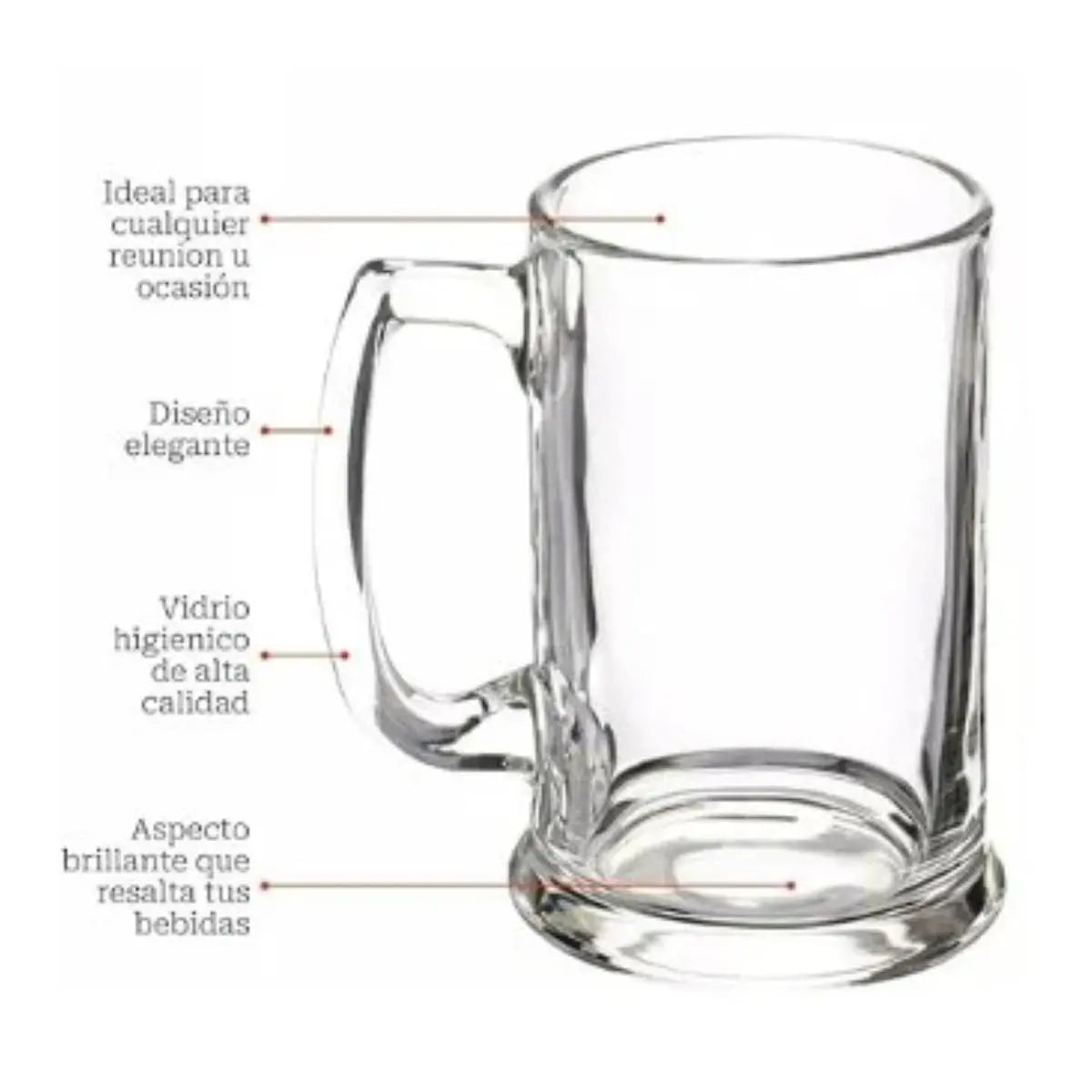4pz Tarro Cervecero Tarro Liso 400ml - Vittori