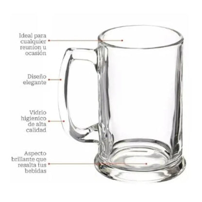 4pz Tarro Cervecero Tarro Liso 400ml - Vittori