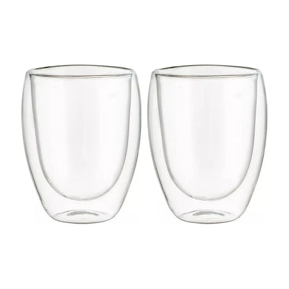 2 PZ Vasos de Vidrio con Doble Pared de Cristal Térmico 360 ML - Vittori - vista trasera