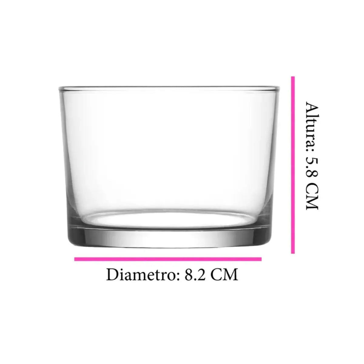 Juego 6 Vasos Dof Lav  Vidrio Liso 240 Ml Color Cristalino - Vittori - vista lateral