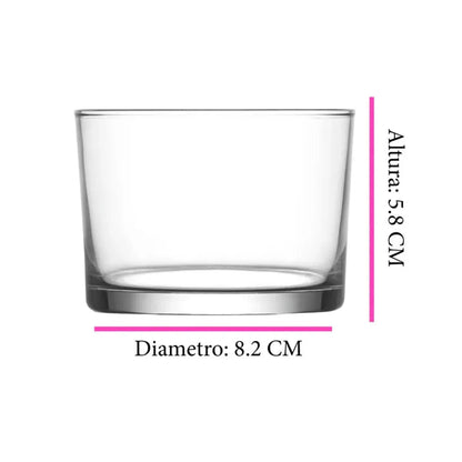 Juego 6 Vasos Dof Lav  Vidrio Liso 240 Ml Color Cristalino - Vittori - vista lateral